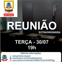 Câmara convida a população a participar da 3ª Reunião Extraordinária de 2019