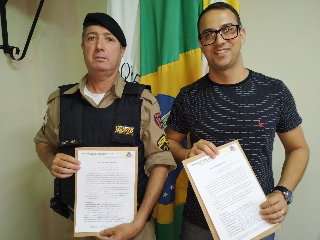 Câmara de Guiricema concede Moção Honrosa aos militares da cidade