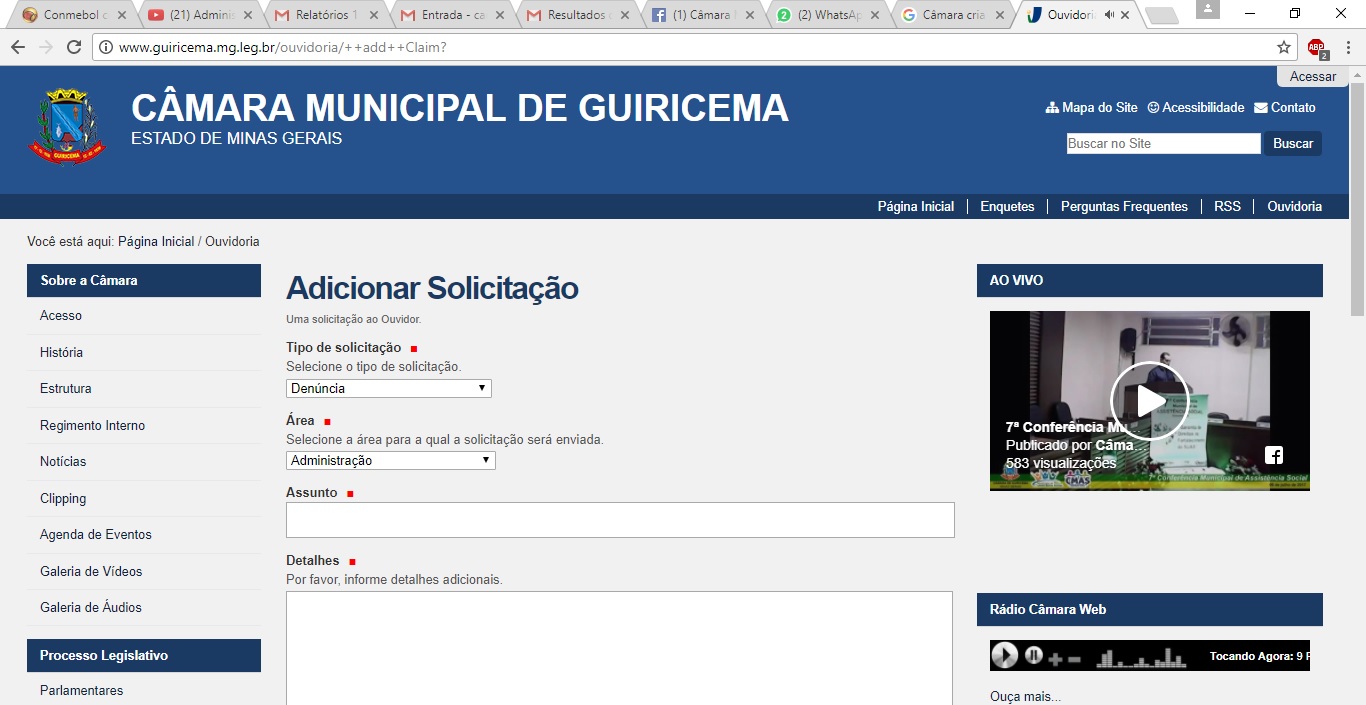Câmara de Guiricema cria canal para ouvir opiniões e sugestões da população