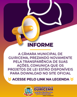 Comunicado a respeito de Projetos de Lei