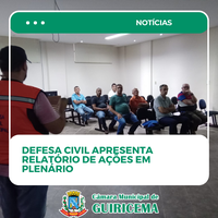 Defesa Civil apresenta relatório de ações em Plenário