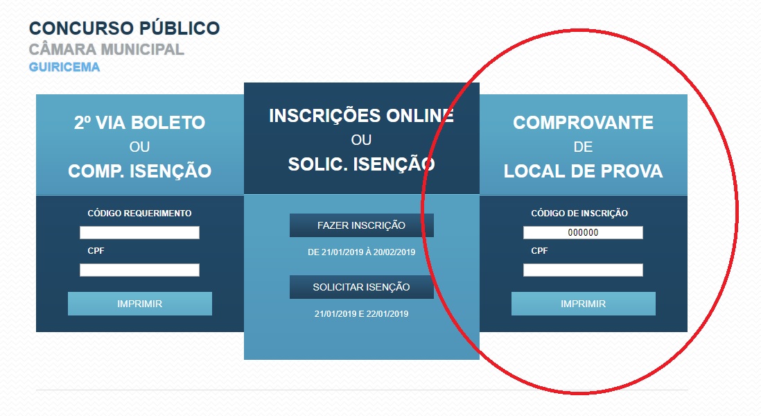 Divulgado local da prova do Concurso da Câmara de Guiricema