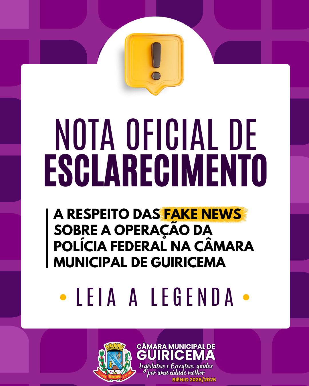 Nota Oficial de Esclarecimento